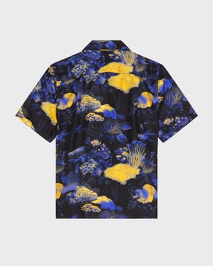 Vilebrequin - Men Silk Bowling Shirt Coral Reef - Shirt - Courbis - Black - Size XXXL