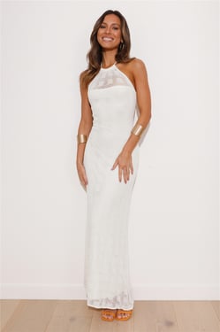 Coconuts For You Knit Maxi Dress White