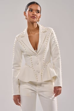AKIRA Chloe Pearl Blazer | Size XL