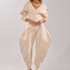 AKIRA Comfy Cozy Sweatshirt Jumpsuit In Bone | Size 1X