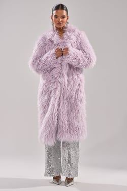 AKIRA Violet Skies Faux Fur Coat | Size 1X/2X