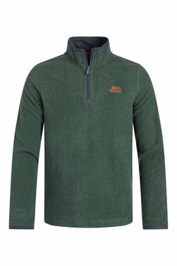 Weird Fish Errill 1/4 Zip Textured Fleece Shaded Spruce Size S