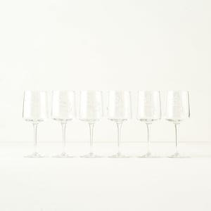 Exclusive Etched Floral Wine Glass (Set of 6)