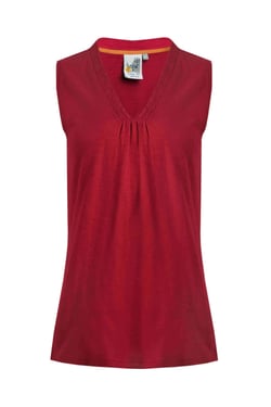 Weird Fish Arenas Organic Outfitter Cotton Vest Chilli Red Size 10