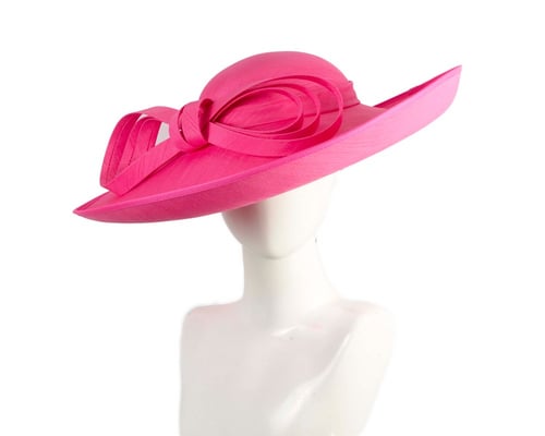 Fuchsia wide brim racing hat by Max Alexander