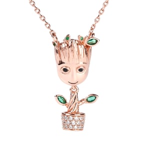 Jeulia Cartoon Tree Man Sterling Silver Dangle Necklace