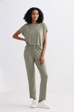 Relaxed Tee Set in Olive - Frost and Mist / 3XL