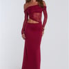 In The Current Strapless Maxi Dress Red