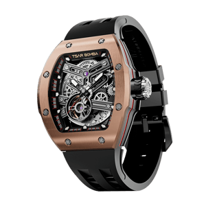 TSAR BOMBA Men's Automatic Skeleton Watch | Interchangeable Luxury Design | Rose Gold | Atomic TB8218 | Stainless Steel