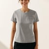 Stretch-Knit Bamboo Classic Basic Tee BELLE - Neutral Grey / Crew Neck / L