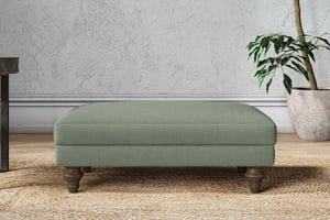 nkuku Marri Dining Footstool | Make To Order | Medium | Brera Linen Jade