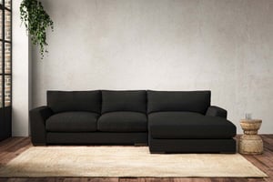 nkuku Guddu Right Hand Chaise Sofa | Make To Order | Medium | Brera Linen Charcoal