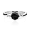 Jeulia Twist Simple Round Black Promise Ring