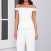 Frame It Tailored Off Shoulder Top White