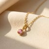 Mini Round Ruby July Birthstone Pendant Necklace