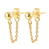 Classic Chain Stud Earrings Sterling Silver Gold