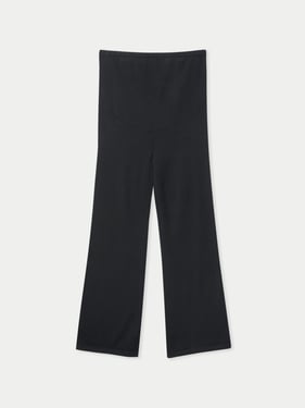 Wide-Leg Knitted Maternity Cashmere Pants - L / Black / WK816-1481