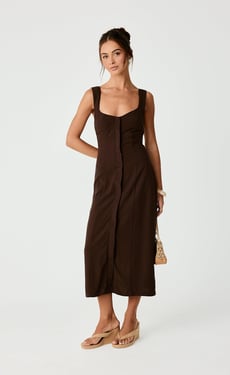 Conway Midi Dress (Chocolate) - US 2