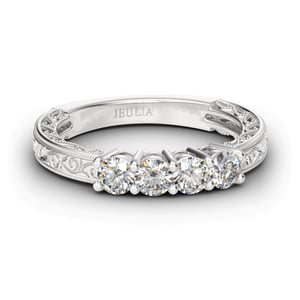 Jeulia Vintage Four-Stone Sterling Silver Ring