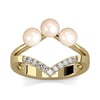 Jeulia Split Shank Cultured Pearl Sterling Silver Ring