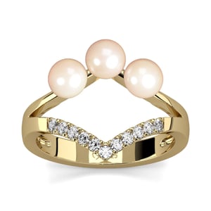 Jeulia Split Shank Cultured Pearl Sterling Silver Ring