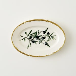 Olive Porcelain Oval Serving Platter - 10"