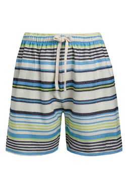 Weird Fish Chichi Organic Cotton Stripe Shorts Blue Surf Size 16