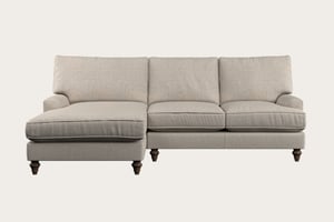 nkuku Marri Large Left Hand Chaise Sofa | Make To Order | Brera Linen Natural | No Colour