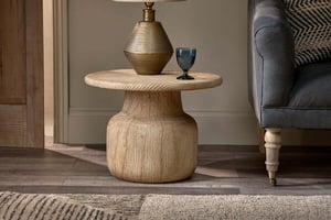 nkuku Vivan Grooved Wood Side Table | Tables | One Size | Natural