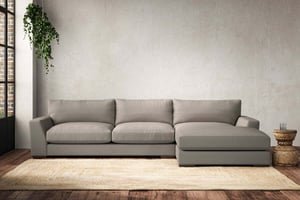 nkuku Guddu Large Right Hand Chaise Sofa | Make To Order | Recycled Cotton Flax | No Colour