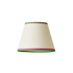 18cm straight empire pendant shade in cream card with duo tape in pink