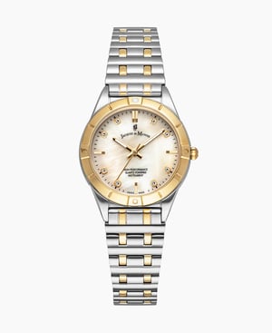 Leonie 29mm Three-hands Two-tone White dial Stainless steel swiss watch - 29 mm
