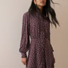 Brown Ditsy Floral Button Front Gabi Mini Dress