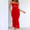 All Gathered Mesh Maxi Dress Red