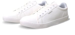 Jack & Jones Mens Faux Leather Sneakers - White / Bright White - 44