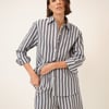 Blue And Brown Relaxed Striped Shirt