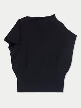 Cashmere Asymmetrical Top - XL / Black / WK1110-1481