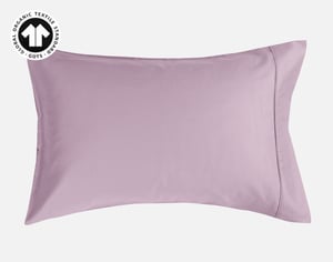 QE Home 300TC Organic Cotton Pillowcases in Amethyst Purple (Set of 2), GOTS Certified, Queen