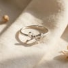 Bow Tie Bowknot Thin Sterling Silver Stacking Ring - 8