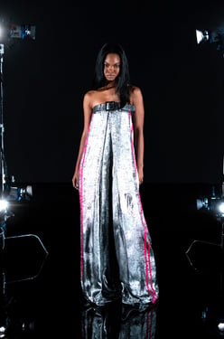 AKIRA Run The Show Metallic Jumpsuit | Size Large/XL