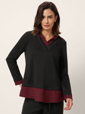 Johnny Collar Long Sleeve Top URSA - Charcoal Black / XXL