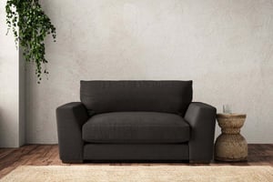 nkuku Guddu Love Seat | Make To Order | Brera Linen Espresso | No Colour