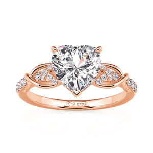 Jeulia Love Infinity Heart Engagement Ring with Gradient Side Stone