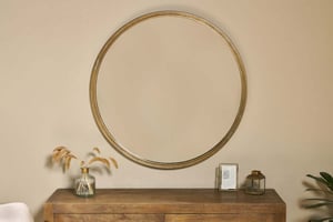 nkuku Almora Round Mirror | Mirrors | Large | Antique Brass