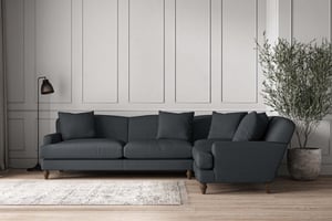 nkuku Deni Right Hand Corner Sofa | Make To Order | Grand | Recycled Cotton Thunder