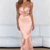Sunset Views Satin Midi Dress Brown