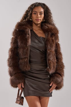AKIRA Good Karma Faux Fur | Brown | Size XL