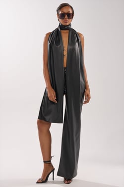 AKIRA Vally PU Scarf Pants | Black