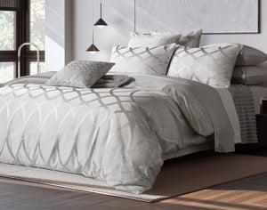 QE Home Metropolitan Duvet Cover, Cotton, Geometric, Grey, Queen