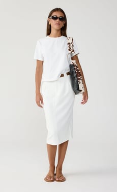Bryson Midi Skirt (White) - US 8